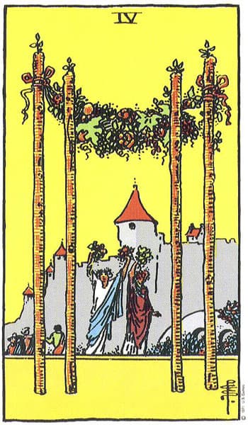 Rider-Waite-Smith - Four of Wands