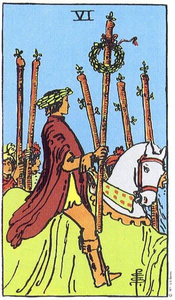 Rider-Waite-Smith - Six of Wands