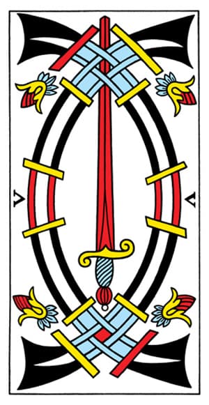 Tarot de Marseille - Five of Swords