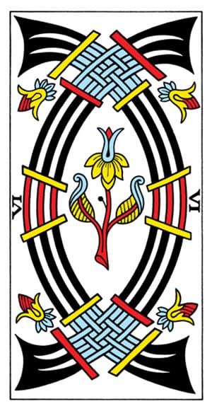 Tarot de Marseille - Six of Swords