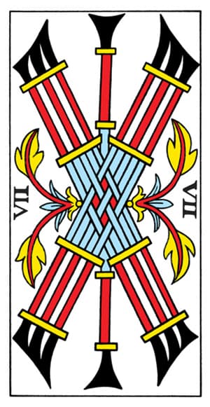 Tarot de Marseille - Seven of Wands