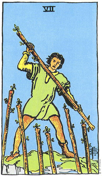 Rider-Waite-Smith - Seven of Wands