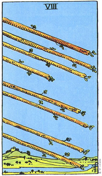 Rider-Waite-Smith - Eight of Wands