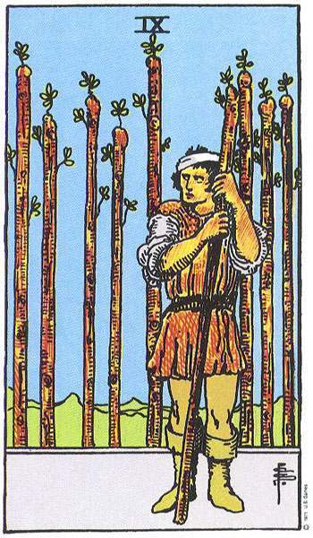 Rider-Waite-Smith - Nine of Wands