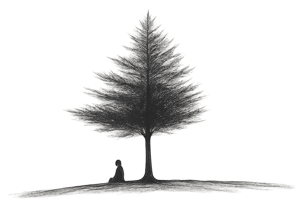 Contemplating under a tree